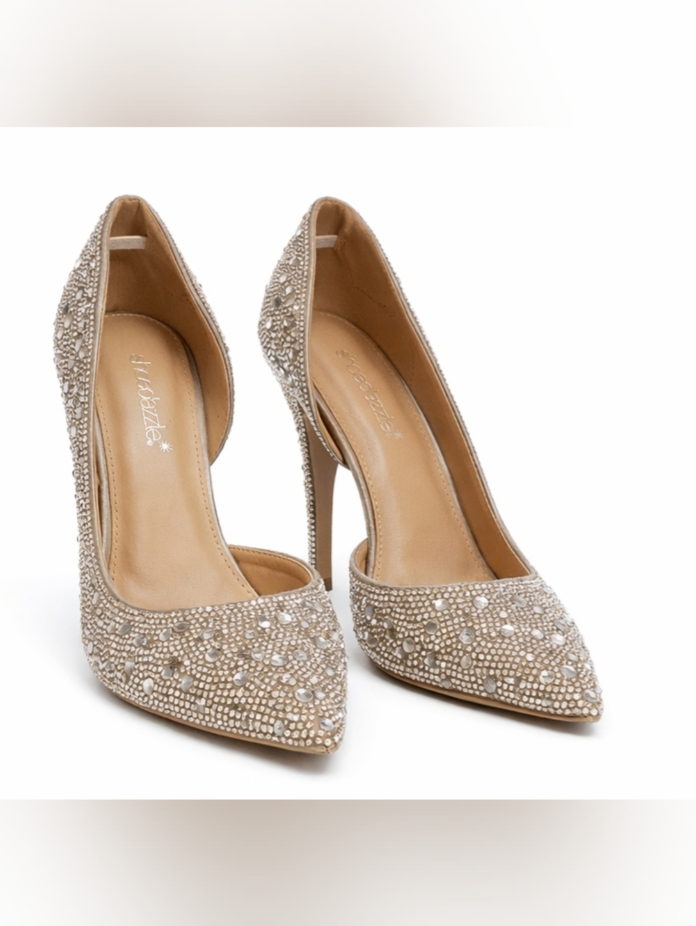 Crystal Embellished Stiletto Heels Size 6.5